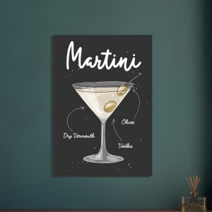 Artfulprints Martini cocktail – Illustratie poster 70×100 cm Artfulprints Martini cocktail – Illustratie poster 70×100 cm