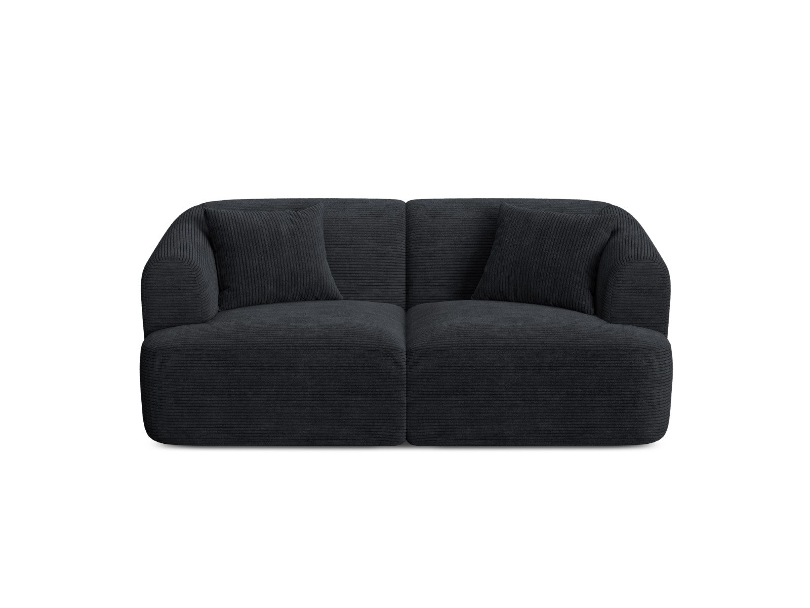 Cosmopolitan Design Modulaire bank Campi 2-zits, ribfluwelen zwart - 9