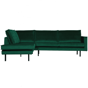WOOOD hoekbank links Rodeo – Velvet – Green Forest – 85x266x213