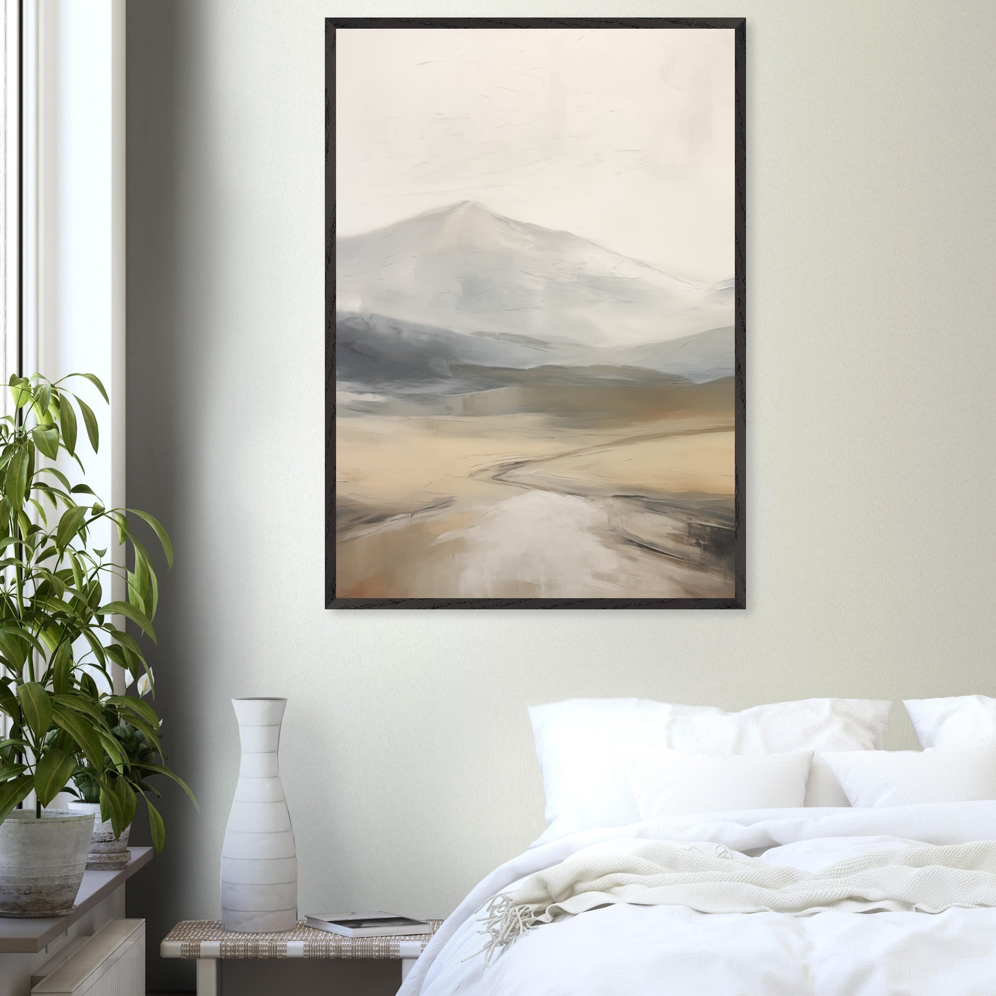 Artfulprints Poster Abstract - Fuji path - 70x100 cm - Taupe