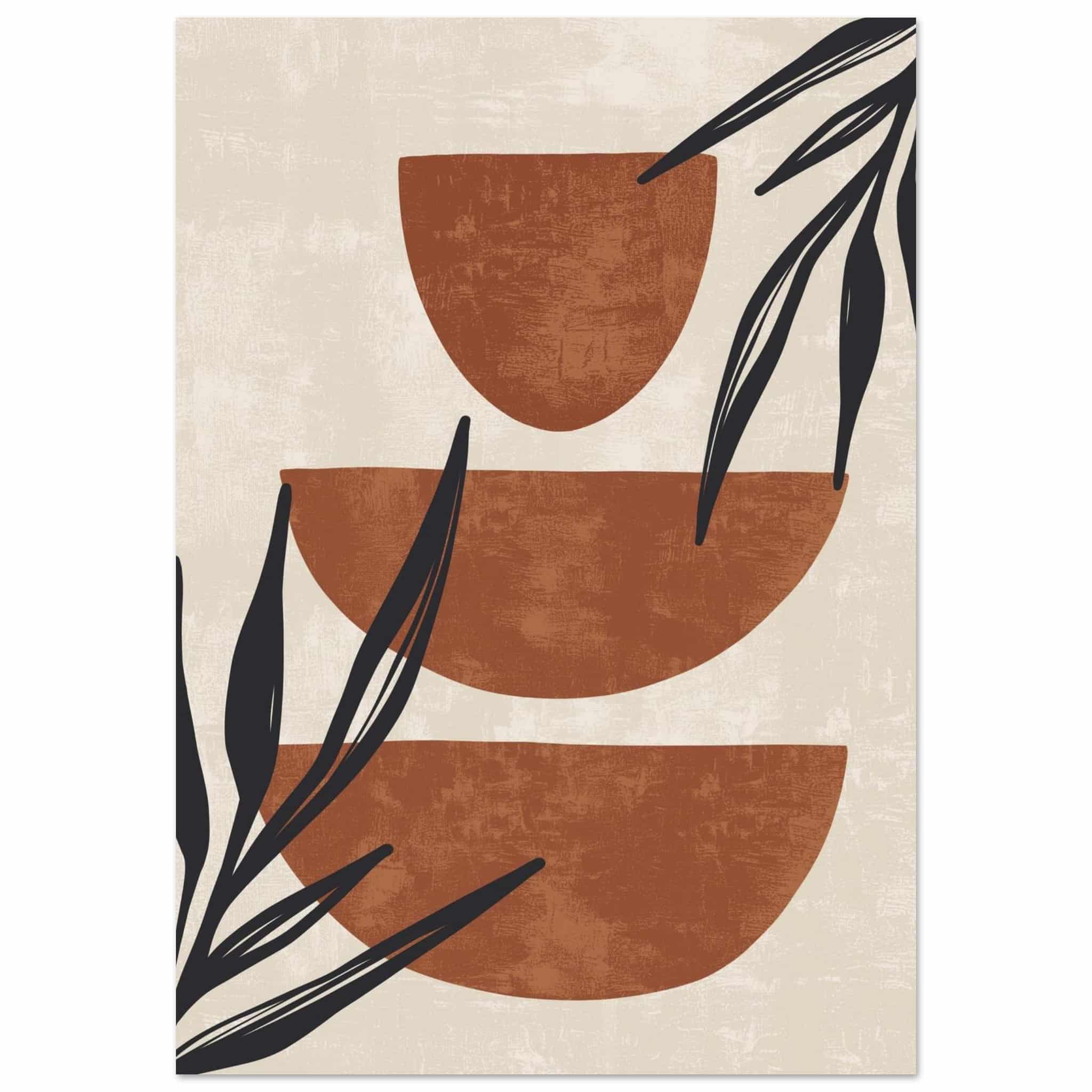 Artfulprints Poster Boho – Stacked serenity - 70x100 cm - Bruin
