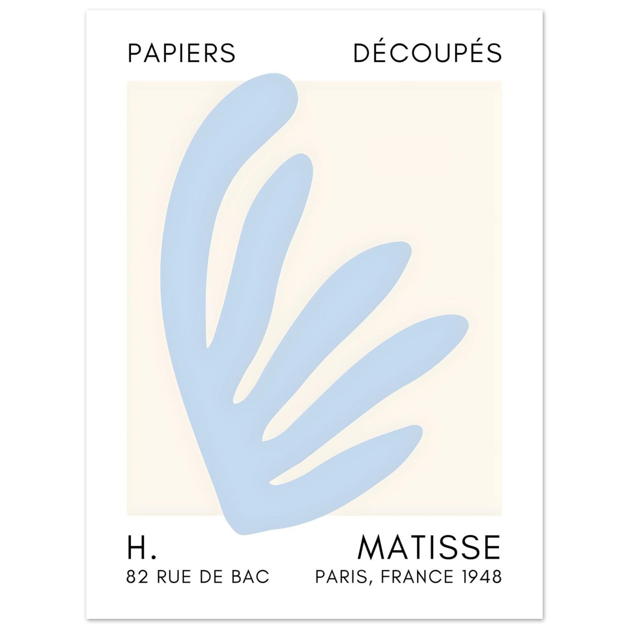 Artfulprints Poster Matisse – Aquatic impression light blue - 30x40 cm