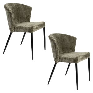 Dutchbone Georgia Eetkamerstoelen Groen – Set van 2 Dutchbone Georgia Eetkamerstoelen Groen – Set van 2