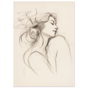 Artfulprints Poster Abstract – Whispers of her – 50×70 cm – Zwart / Wi