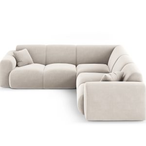Cosmopolitan Design Hoekbank Nolio 5-zits, flueel lichtbeige – 252×252 Cosmopolitan Design Hoekbank Nolio 5-zits, flueel lichtbeige – 252×252