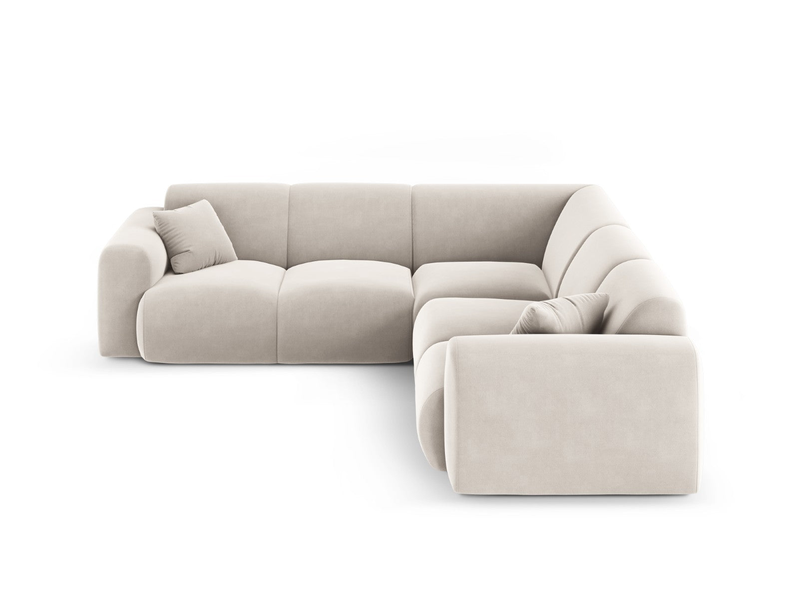 Cosmopolitan Design Hoekbank Nolio 5-zits, flueel lichtbeige - 252x252