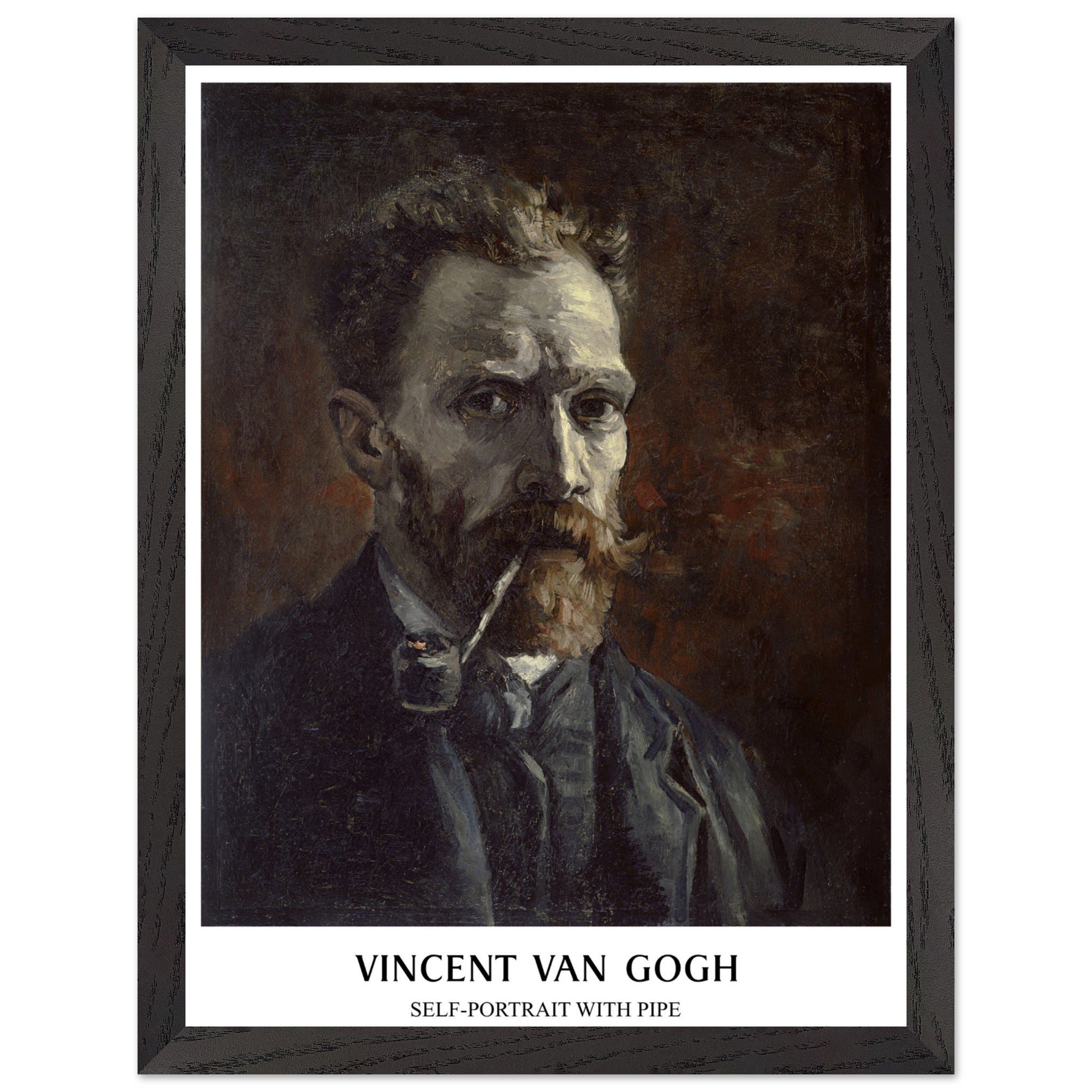 Artfulprints Poster met Lijst Vincent van Gogh - Self-portrait with pi