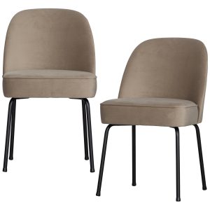 WOOOD eetkamerstoelen Vogue- Fluweel – Khaki – Set van 2