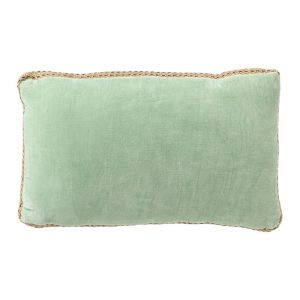 MANOE – sierkussen 30×50 cm – effen kleur – jute rand – Cameo Green –