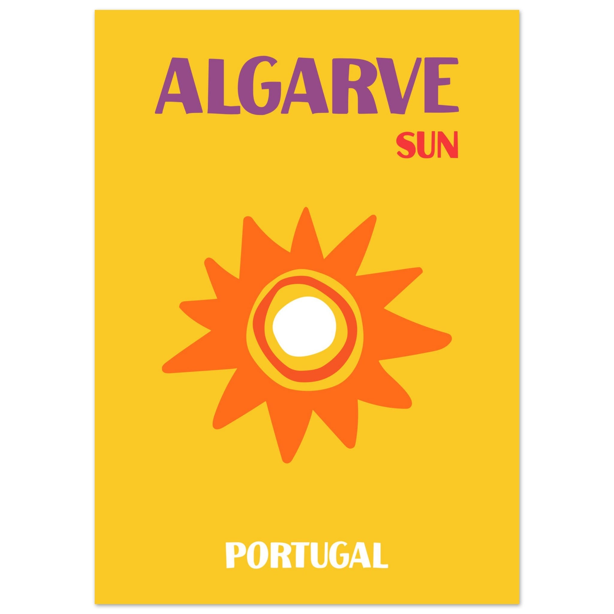 Artfulprints Poster Portugal - Algarve - 50x70 cm - Geel