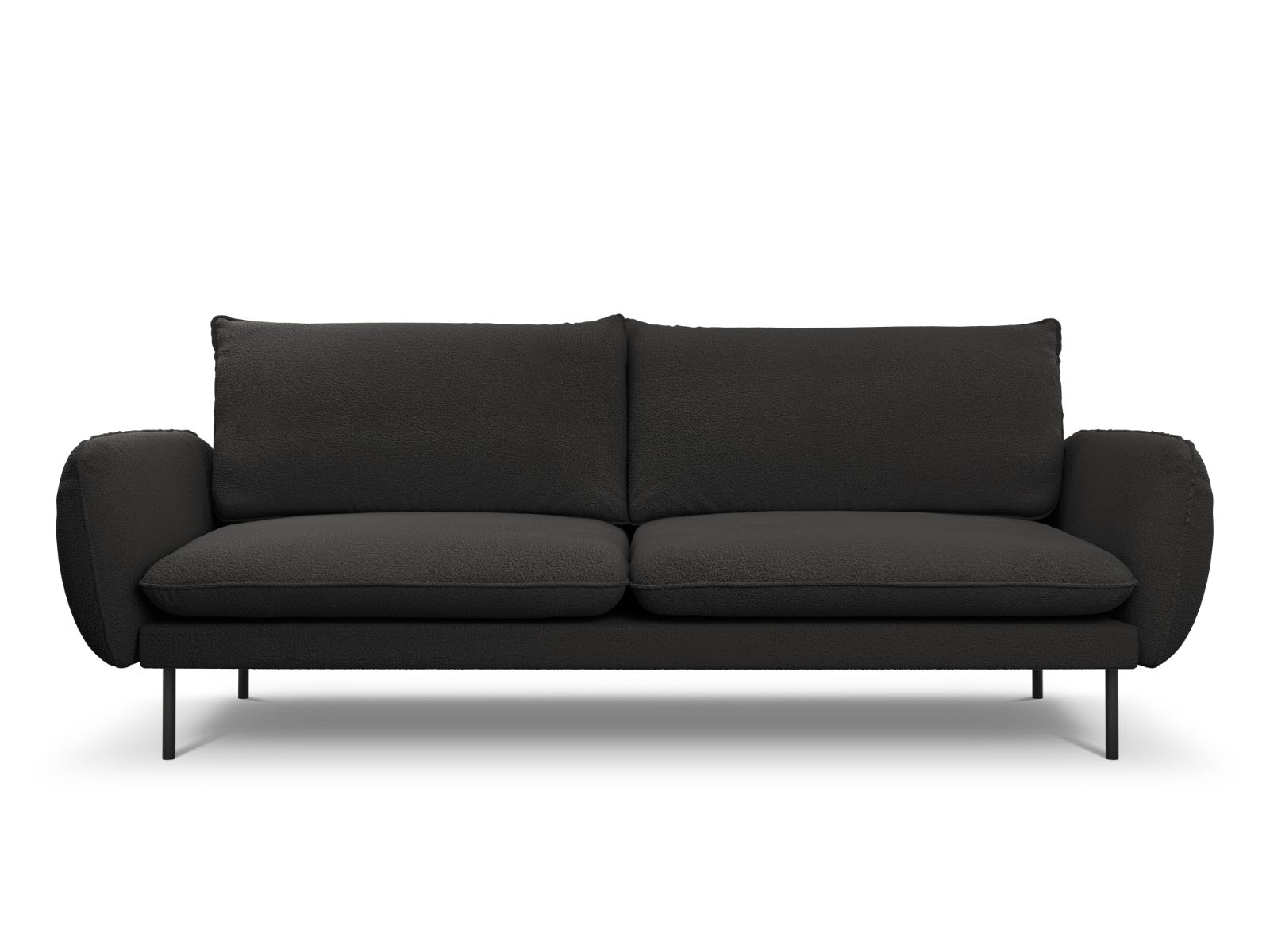 Cosmopolitan Design Bank Vienna 4-zits, boucle, zwart - 92x230x95cm