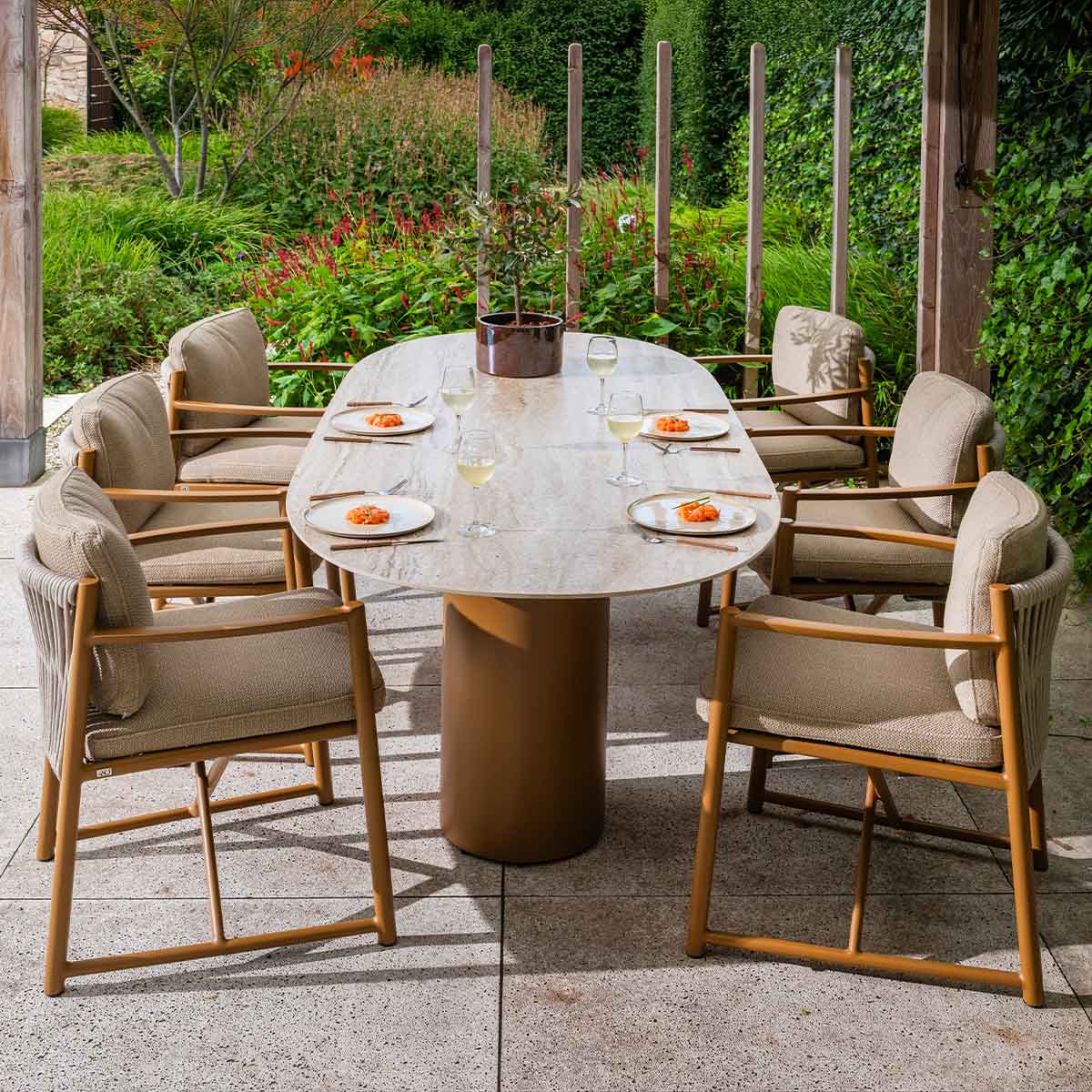 4 Seasons tuintafel Colorado 240 x 105 cm ovaal - amber