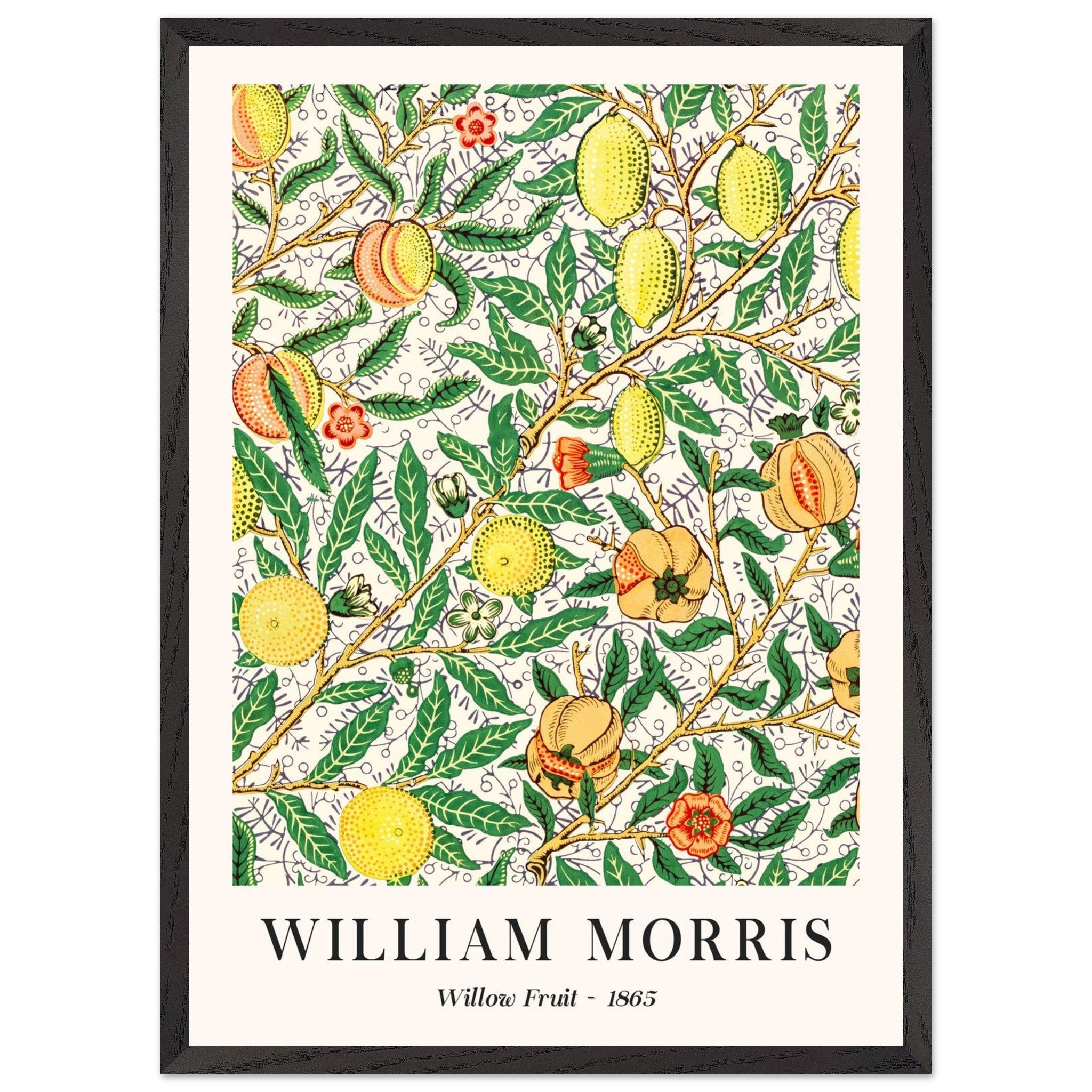 Artfulprints Poster met Lijst William Morris - Willow fruit - 50x70 cm