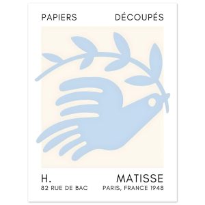 Artfulprints Poster Matisse – Peace dove light blue – 30×40 cm – Blauw Artfulprints Poster Matisse – Peace dove light blue – 30×40 cm – Blauw