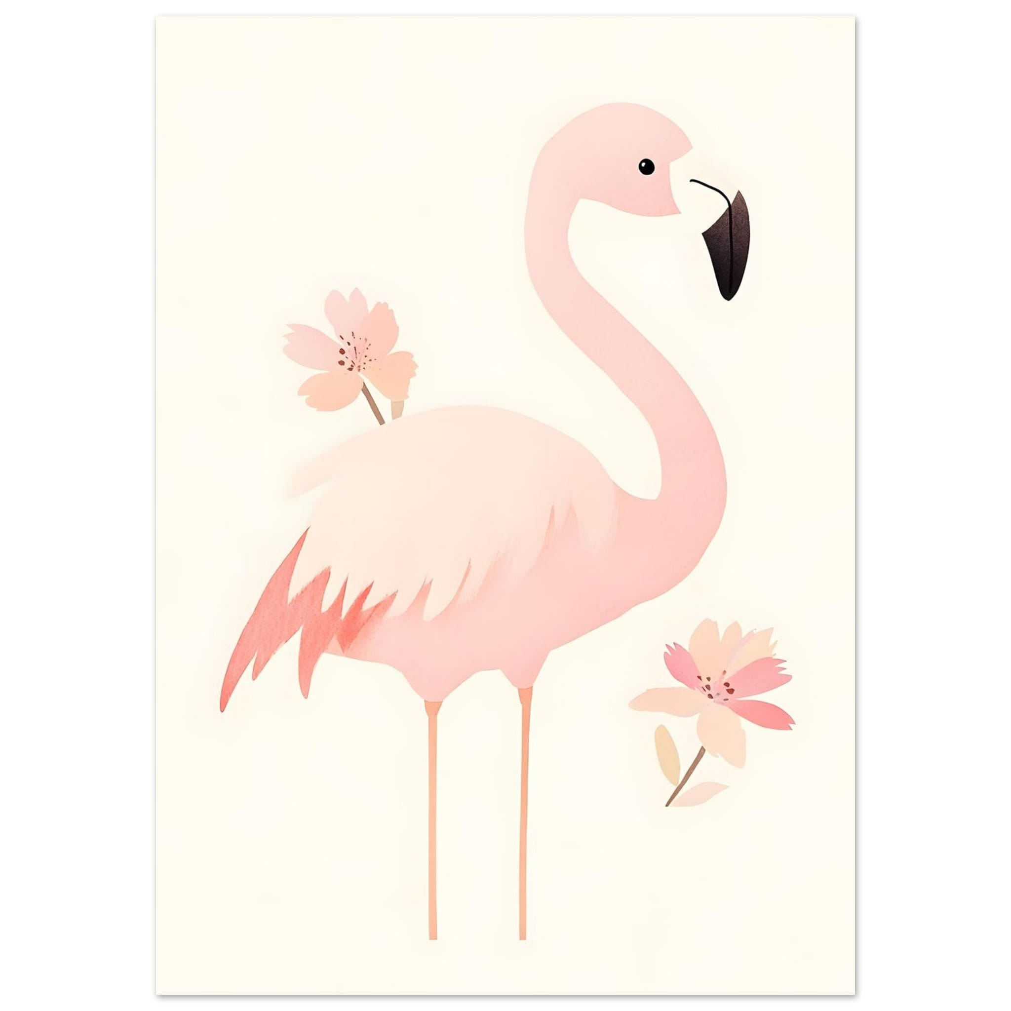 Artfulprints Poster Tropische flamingo - 50x70 cm - Roze