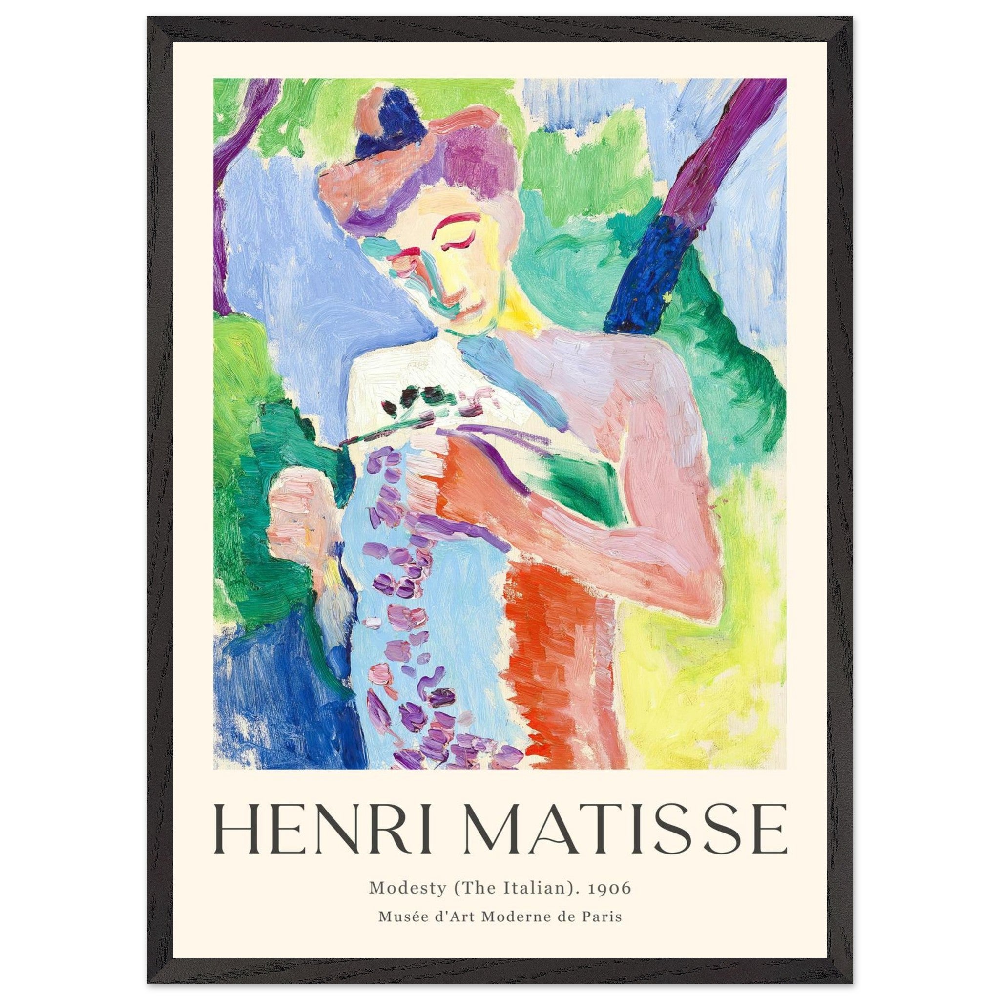 Artfulprints Poster met Lijst Matisse - Modesty 1906 - 50x70 cm - Meer