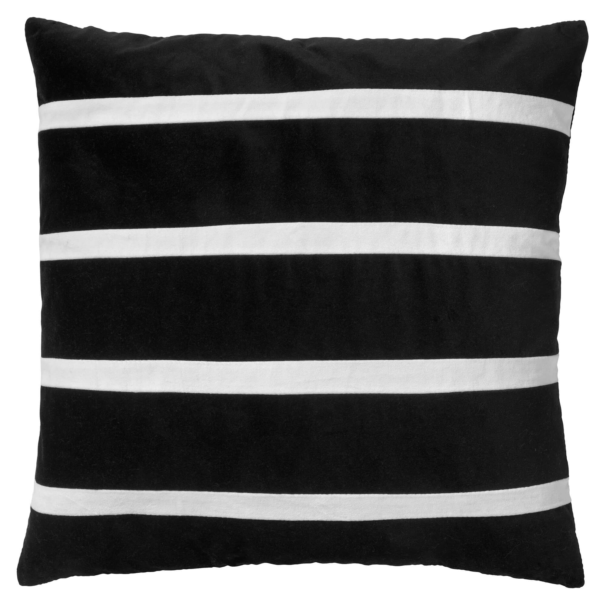 PEMM - kussenhoes 45x45 cm - velvet - Raven - zwart, wit