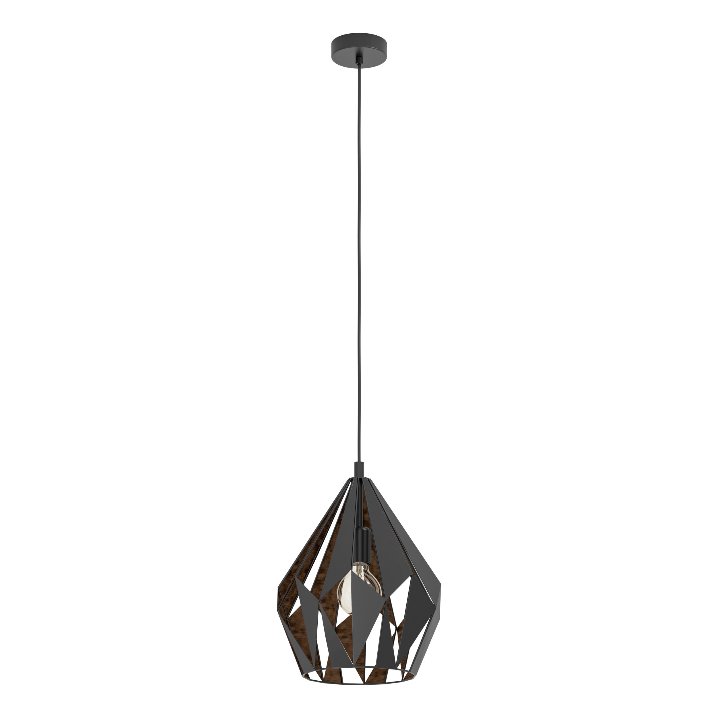 EGLO hanglamp Carlton 1 - e27 - ø 31 cm - zwart/koper