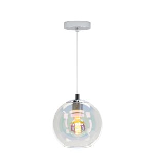 EGLO hanglamp Ariscani 2 – e27 – ø 20 cm – gekleurd glas – chroom EGLO hanglamp Ariscani 2 – e27 – ø 20 cm – gekleurd glas – chroom