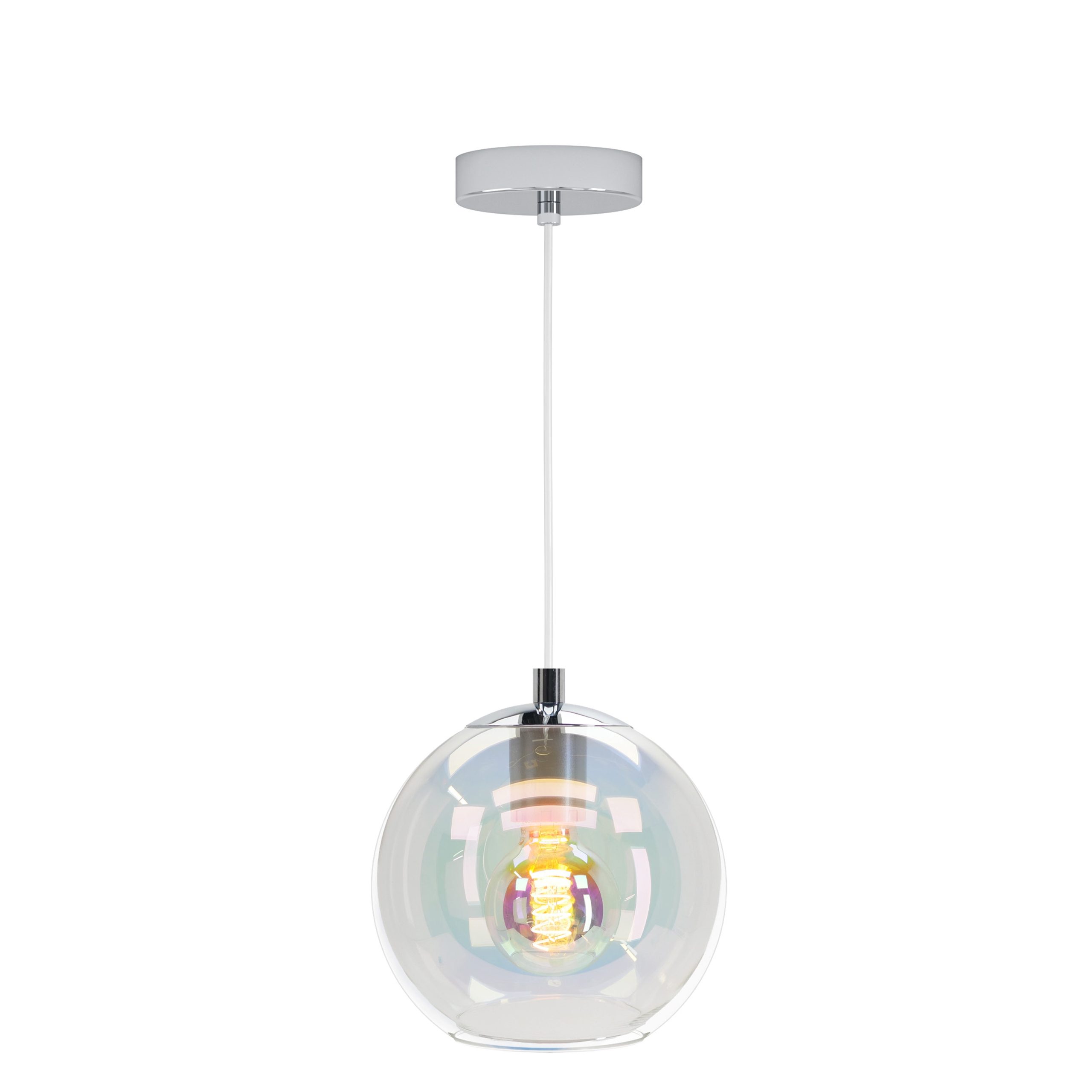 EGLO hanglamp Ariscani 2 - e27 - ø 20 cm - gekleurd glas - chroom