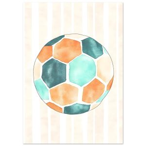 Artfulprints Poster Blauw oranje voetbal – A4 21×29.7 cm – Meerkleurig Artfulprints Poster Blauw oranje voetbal – A4 21×29.7 cm – Meerkleurig