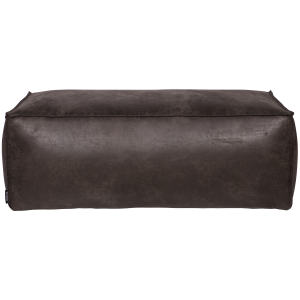 WOOOD poef Rodeo – Recycle Leer – Zwart – 43x120x60