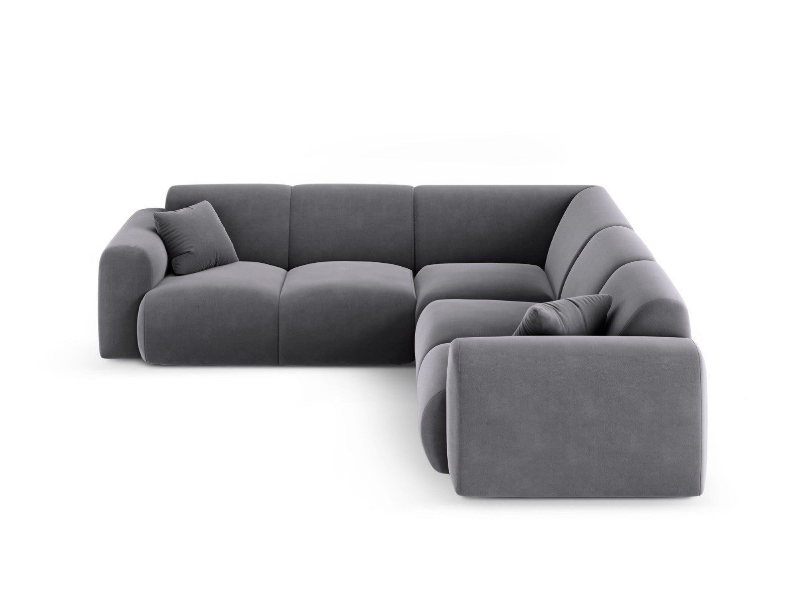 Cosmopolitan Design Hoekbank Nolio 5-zits, flueel donkergrijs - 252x25