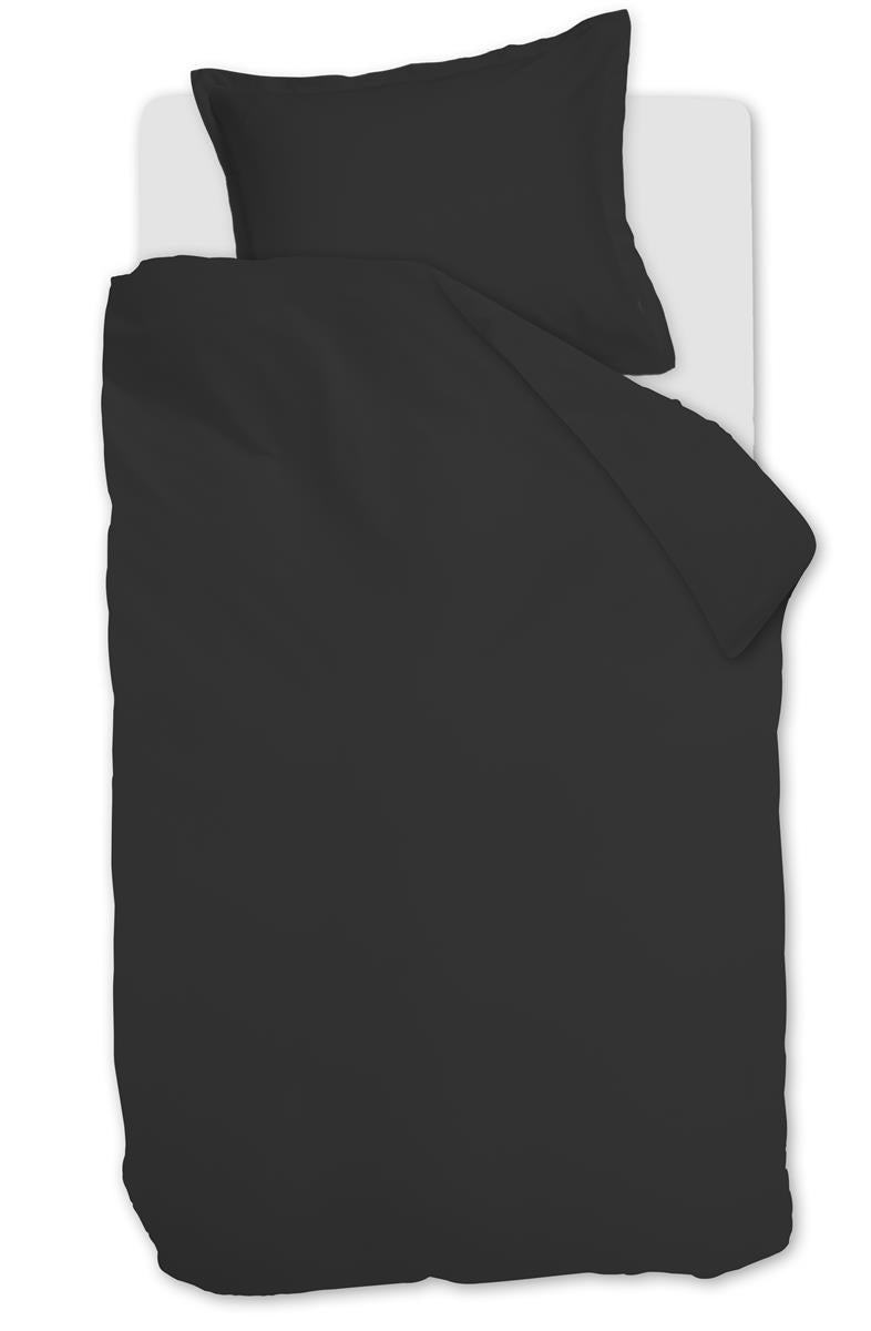 Ambiante Satin Uni dekbedovertrek - Eenpersoons - 140x200/220 cm - Zwa