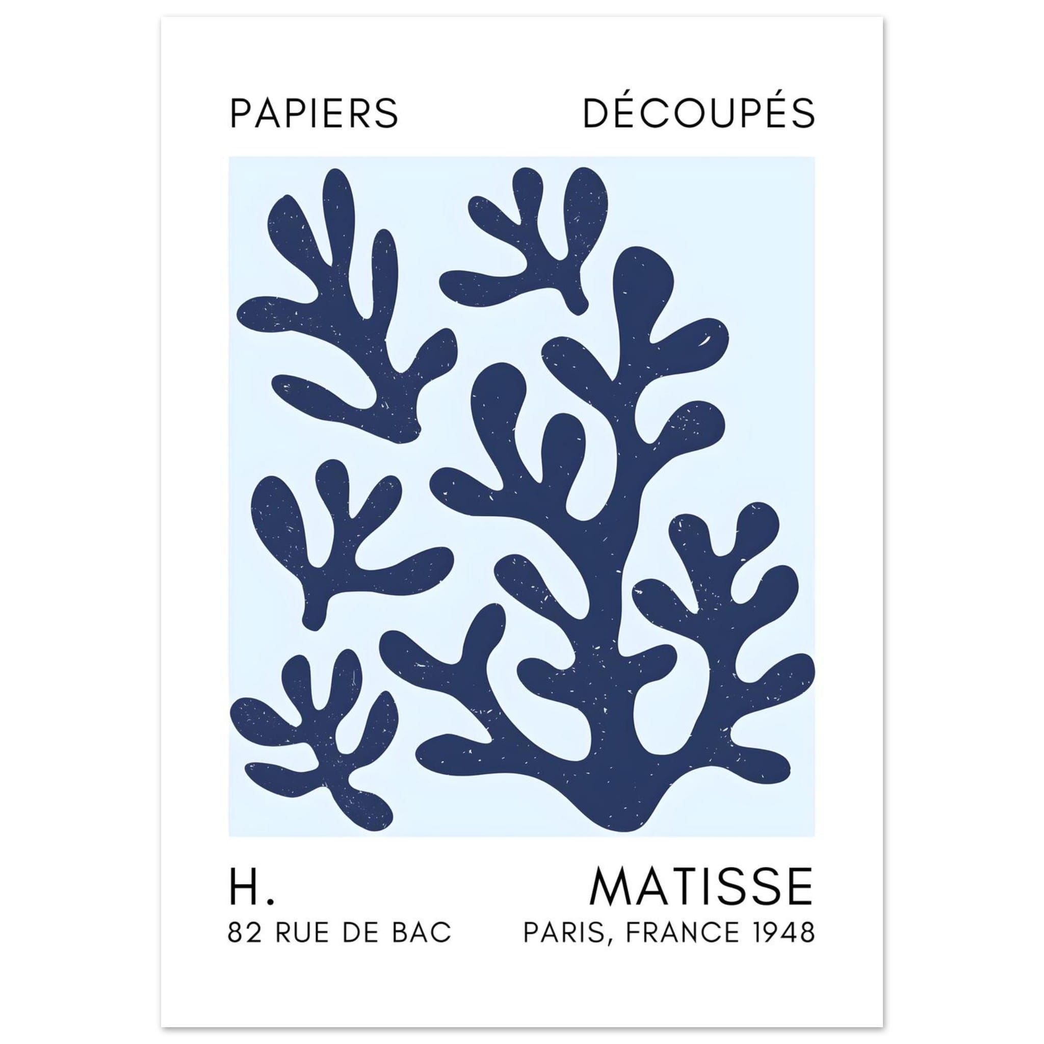 Artfulprints Poster Matisse – Coral shadows navy blue I - 50x70 cm - B