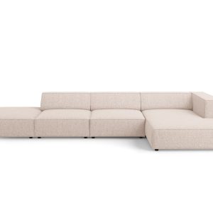 Cosmopolitan Design rechter hoekbank Arendal 5-zits, chenille, beige – Cosmopolitan Design rechter hoekbank Arendal 5-zits, chenille, beige –
