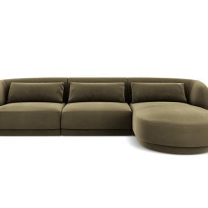 Cosmopolitan Design rechter hoekbank Tulum 4-zits, flueel, groente – 1 Cosmopolitan Design rechter hoekbank Tulum 4-zits, flueel, groente – 1