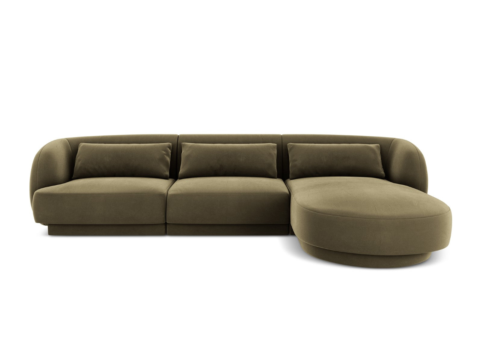 Cosmopolitan Design rechter hoekbank Tulum 4-zits, flueel, groente - 1