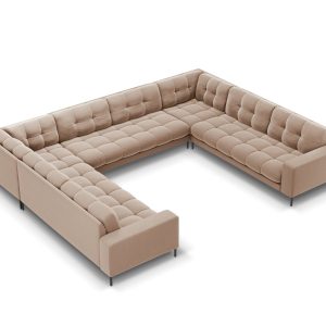Cosmopolitan Design Panoramische bank Bali 9-zits, flueel, beige – 256 Cosmopolitan Design Panoramische bank Bali 9-zits, flueel, beige – 256