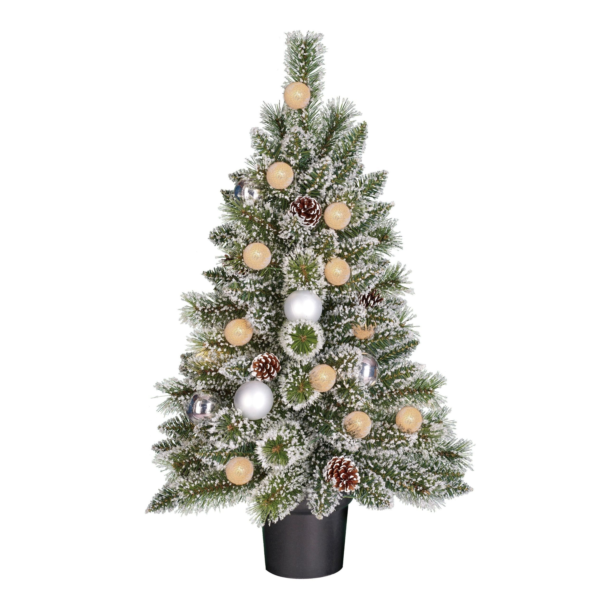 Black Box Trees Kaprun Kerstboom in Pot - Groen Frosted Zilver Warm Wi