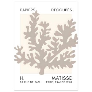 Artfulprints Poster Matisse – Aqua bloom grey – 50×70 cm – Grijs Artfulprints Poster Matisse – Aqua bloom grey – 50×70 cm – Grijs