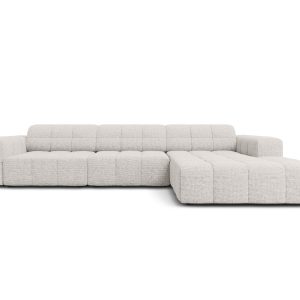 Cosmopolitan Design rechter hoekbank Chicago 4-zits, chenille lichtgri Cosmopolitan Design rechter hoekbank Chicago 4-zits, chenille lichtgri