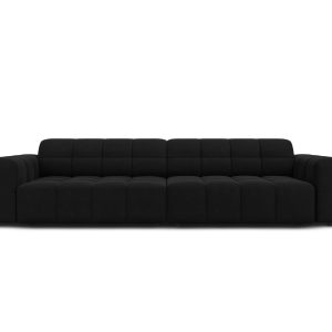 Cosmopolitan Design Bank Chicago 4-zits, flueel zwart – 102x252x78cm Cosmopolitan Design Bank Chicago 4-zits, flueel zwart – 102x252x78cm