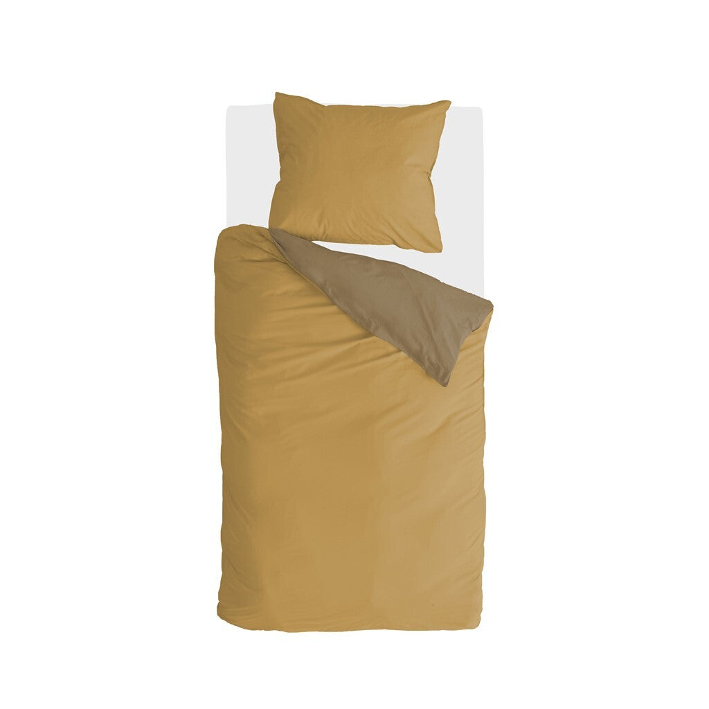 Byrklund - Dekbedovertrek Side Way - 140x220 cm - Geel / Mosterd