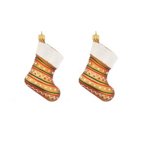 Dagmara kerstdecoratie – vorm van feestelijke kerstsokken – glas – set Dagmara kerstdecoratie – vorm van feestelijke kerstsokken – glas – set