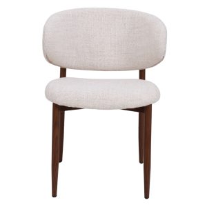 DÉJA Living Eetkamerstoel Jessie – Beige/Walnoot – Stoffen Stoel – Mid DÉJA Living Eetkamerstoel Jessie – Beige/Walnoot – Stoffen Stoel – Mid