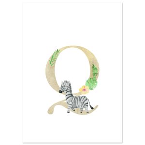 Artfulprints Poster Letter Q kindernaam – A4 21×29.7 cm – Meerkleurig Artfulprints Poster Letter Q kindernaam – A4 21×29.7 cm – Meerkleurig