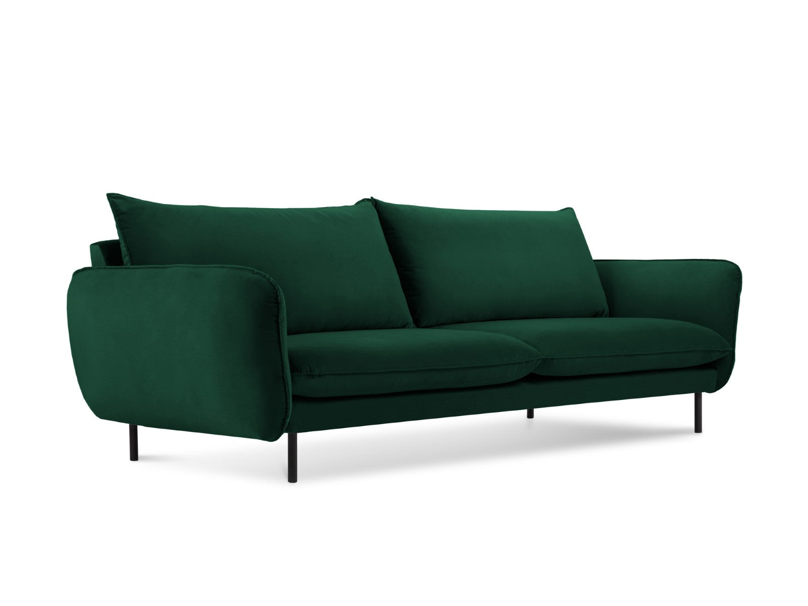 Cosmopolitan Design Bank Vienna 4-zits, flueel, flessengroen - 92x230x