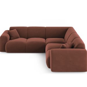 Cosmopolitan Design Hoekbank Nolio 5-zits, flueel leer – 252x252x72cm Cosmopolitan Design Hoekbank Nolio 5-zits, flueel leer – 252x252x72cm