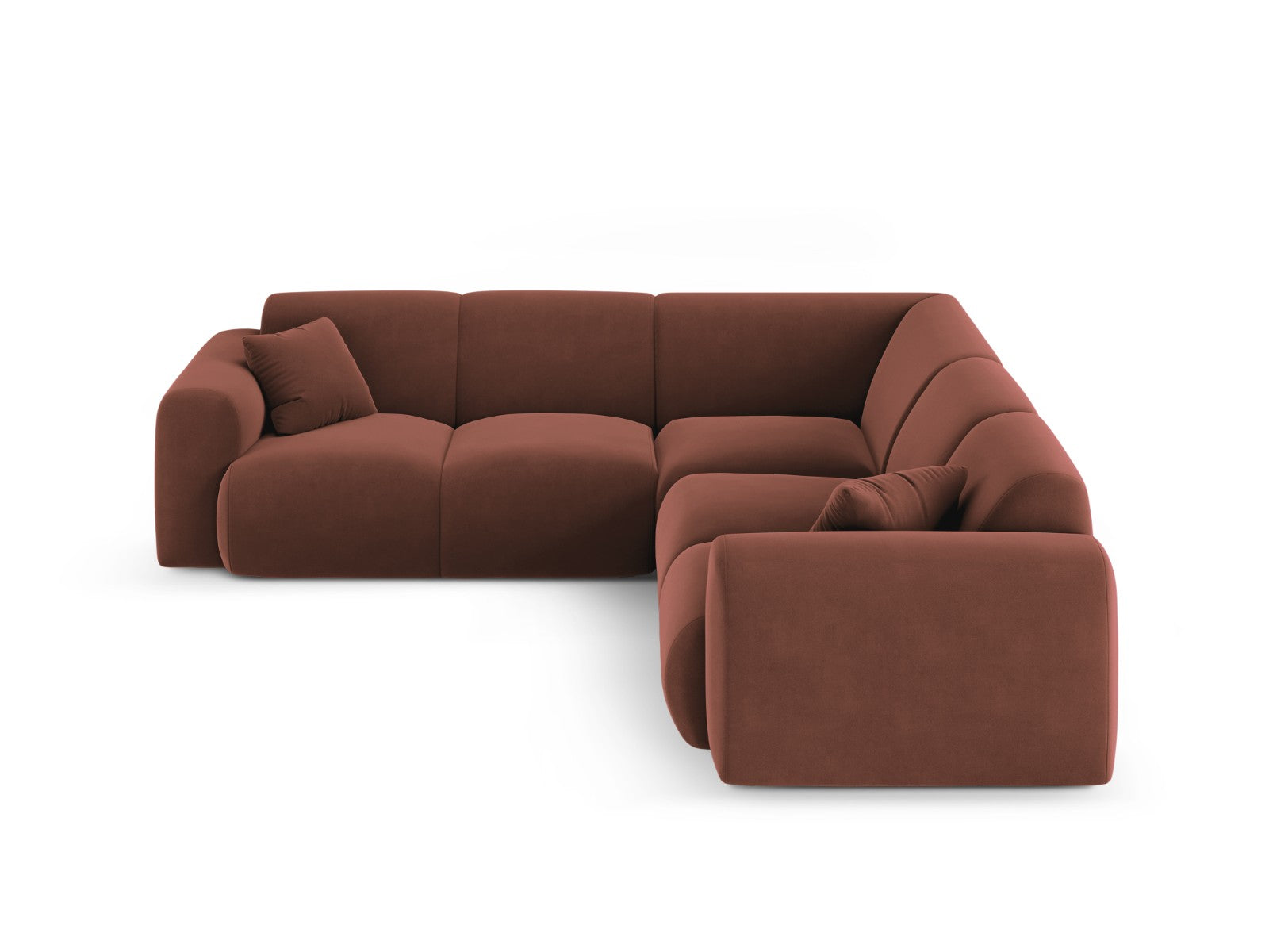 Cosmopolitan Design Hoekbank Nolio 5-zits, flueel leer - 252x252x72cm