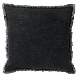BURTO – Sierkussen 45×45 cm – gewassen katoen – Raven – zwart BURTO – Sierkussen 45×45 cm – gewassen katoen – Raven – zwart