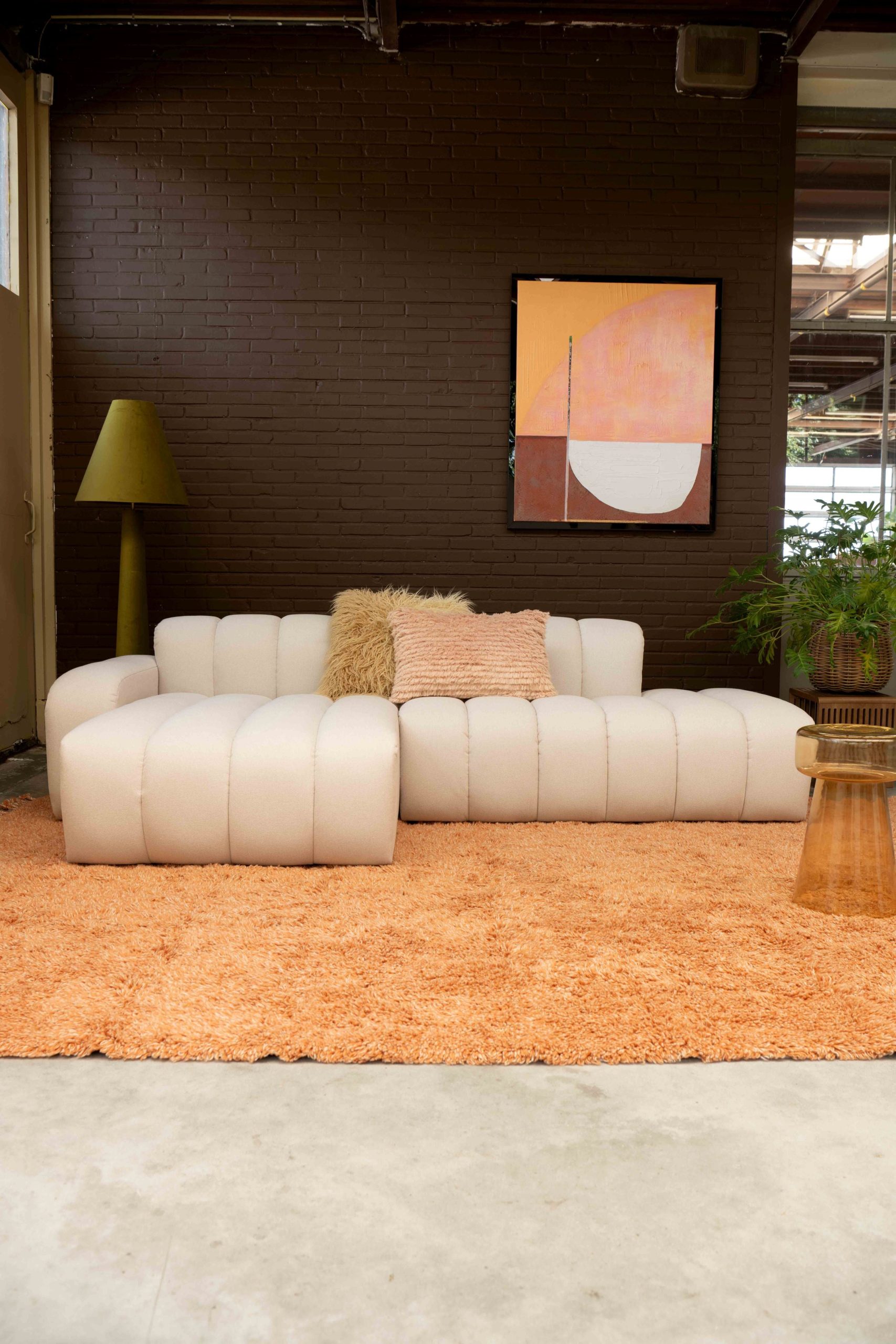 4x6 sofa - modulaire hoekbank links - model X4 - ecru melange - 275cm
