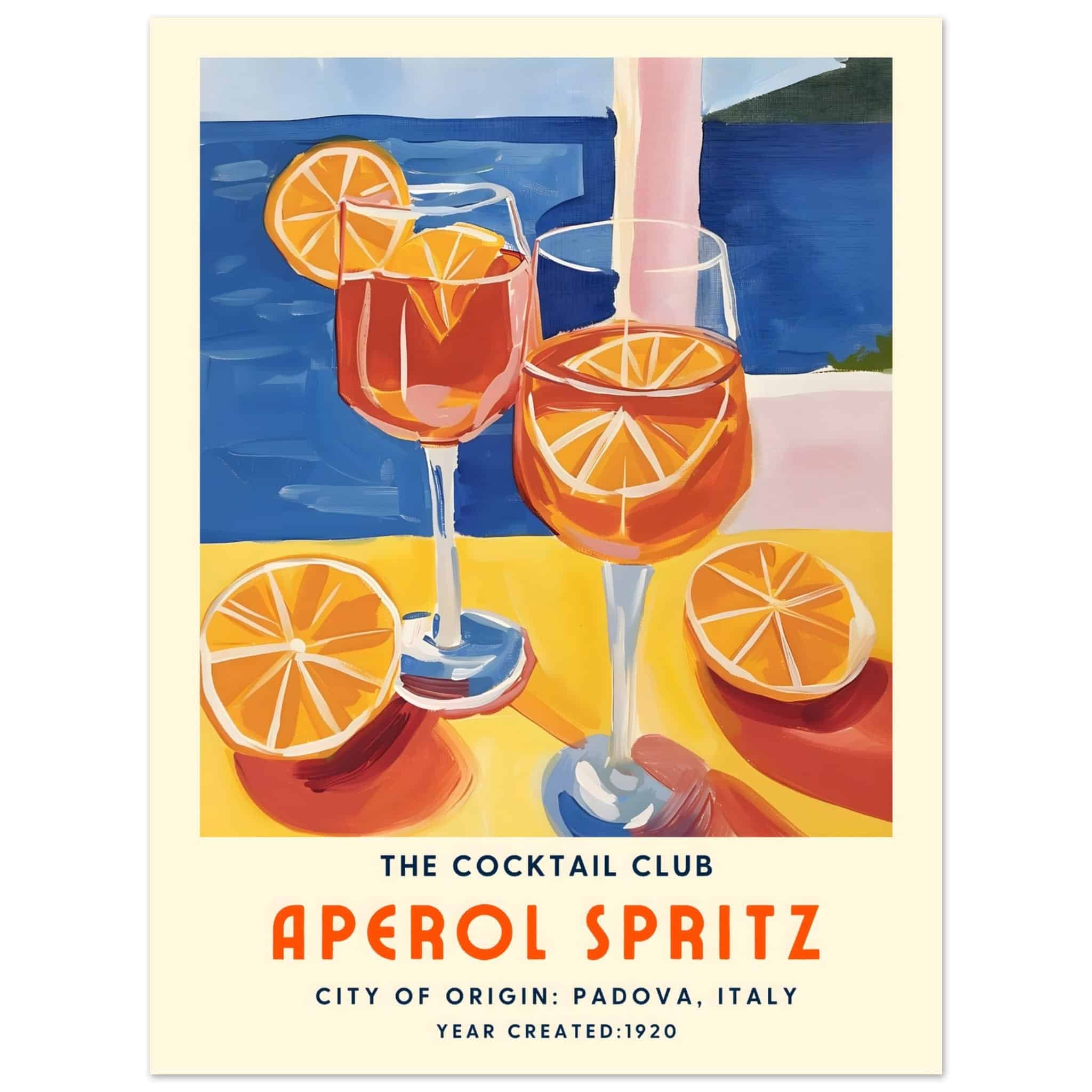 Artfulprints Poster Aperol Spritz - The cocktail club I - 30x40 cm - M