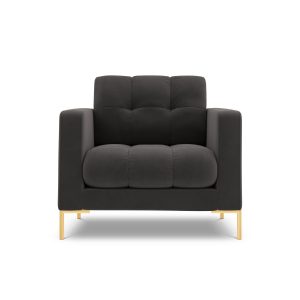Cosmopolitan Design Fauteuil Bali flueel, donkergrijs – 96x87x75cm Cosmopolitan Design Fauteuil Bali flueel, donkergrijs – 96x87x75cm
