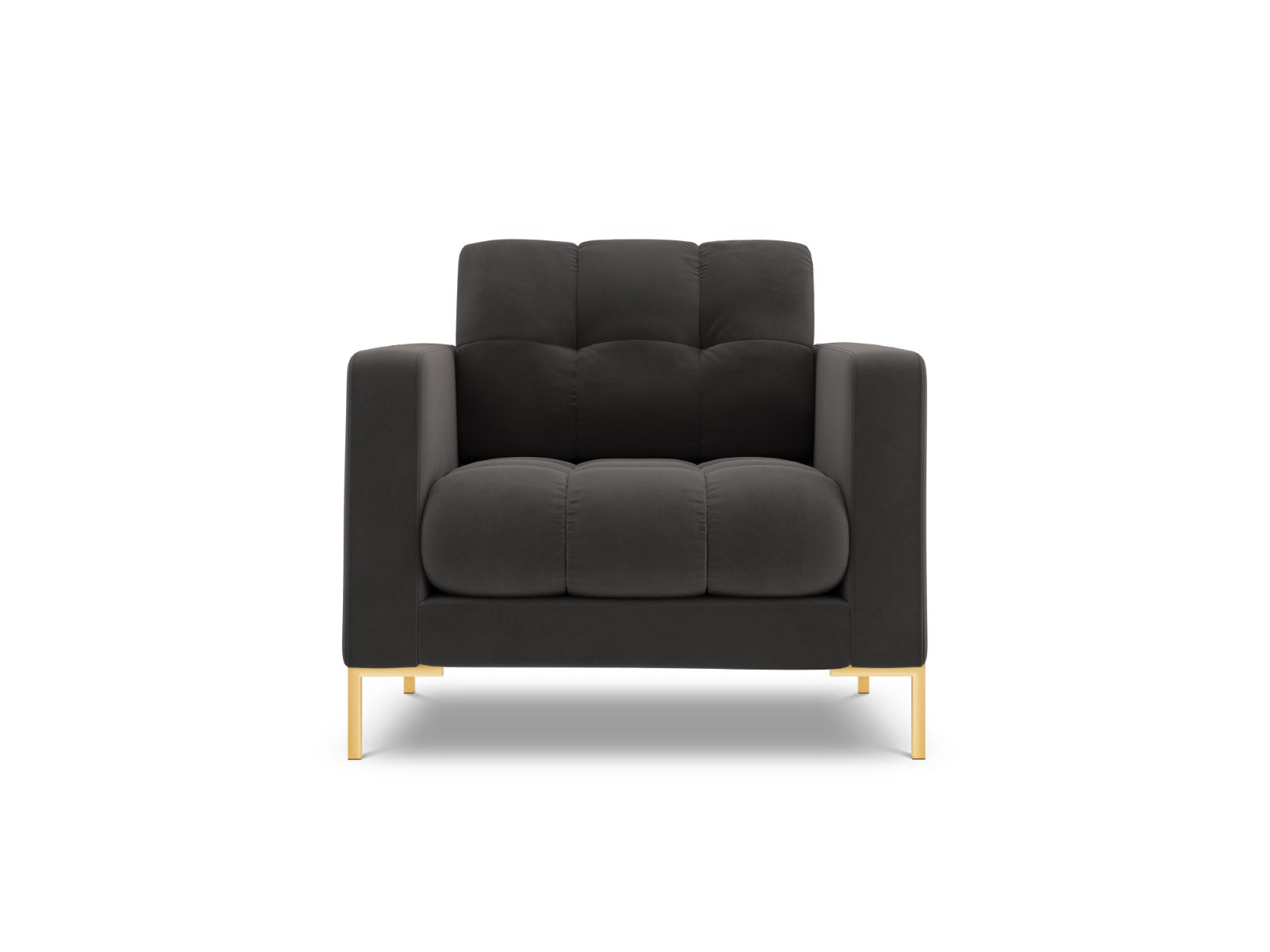 Cosmopolitan Design Fauteuil Bali flueel, donkergrijs - 96x87x75cm