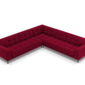 Cosmopolitan Design Symmetrische hoekbank Bali 6-zits, flueel, rood – Cosmopolitan Design Symmetrische hoekbank Bali 6-zits, flueel, rood –